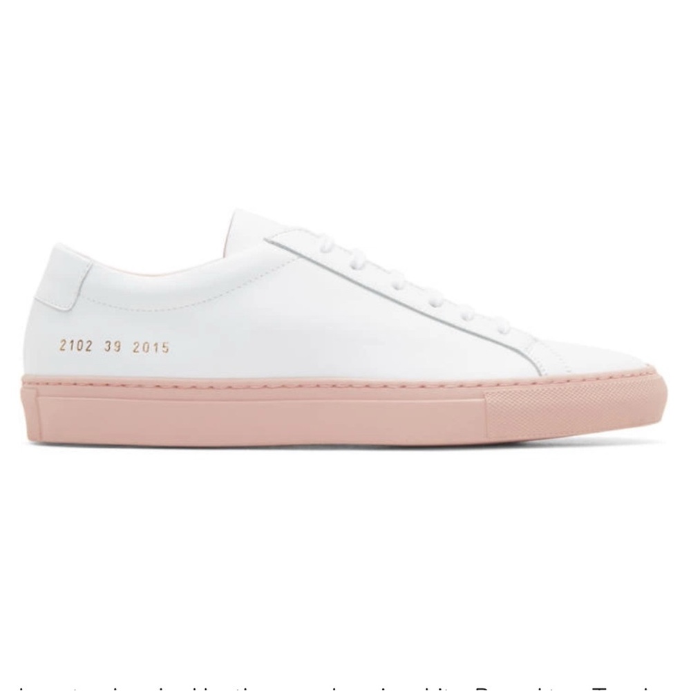 Common Projects Achilles Low White and Pink Sneakers